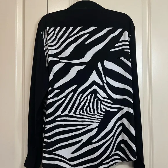 The Kooples Monochrome Zebra Pattern Shirt